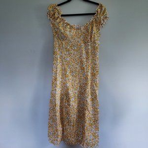 Temu floral dress with slit up slightly higher than knee
